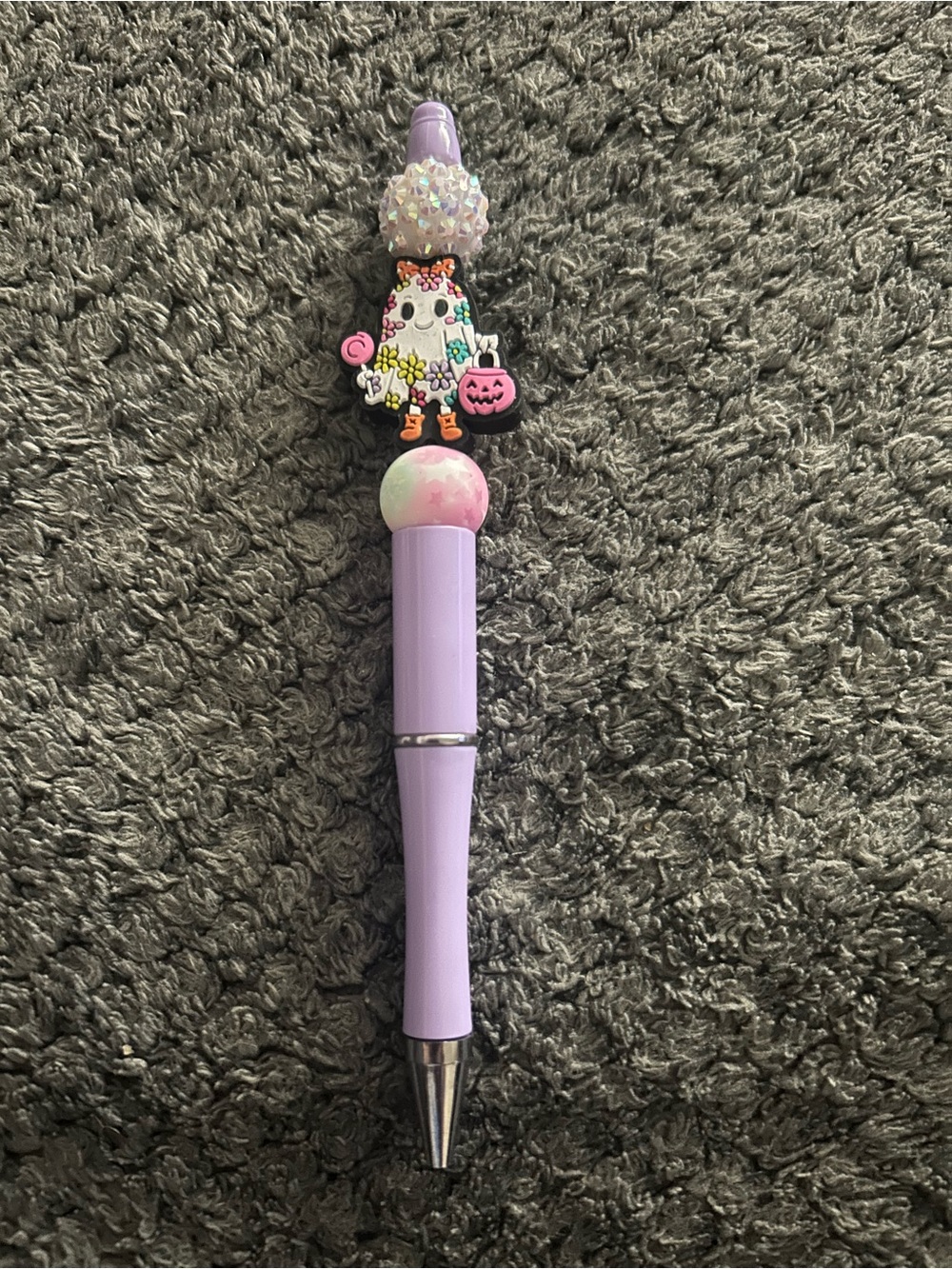 Handcrafted Halloween Ghost Pumpkin Rhinestone Pen